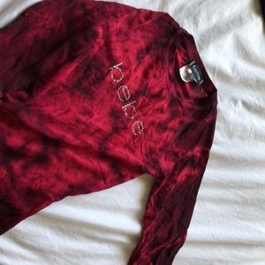 Bebe red and black sheer/ light weight top